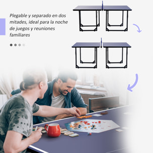 Mesa de Ping-Pong Plegable Mesa de Tenis de Mesa con Red y Marco de Acero para Interior y Exterior 182x91x76 cm Azul