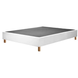 Ensemble Matelas Sultan mémoire de forme avec son sommier Cancun en similicuir blanc