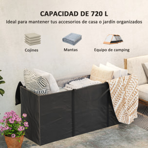 Bolsa de Almacenamiento para Cojines de Jardín Impermeable, Bolsa de Almacenamiento para Árbol de Navidad, Oxford Resistente, con Asas, Funda de Cojines para Exterior, 175x55x75 cm, Negro