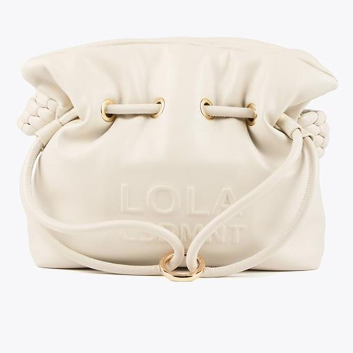 Borsa a tracolla con manico effetto pelle intrecciata