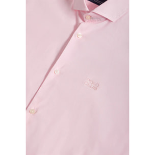 Camisa superslim fit rosa de algodón con logo Polo Club