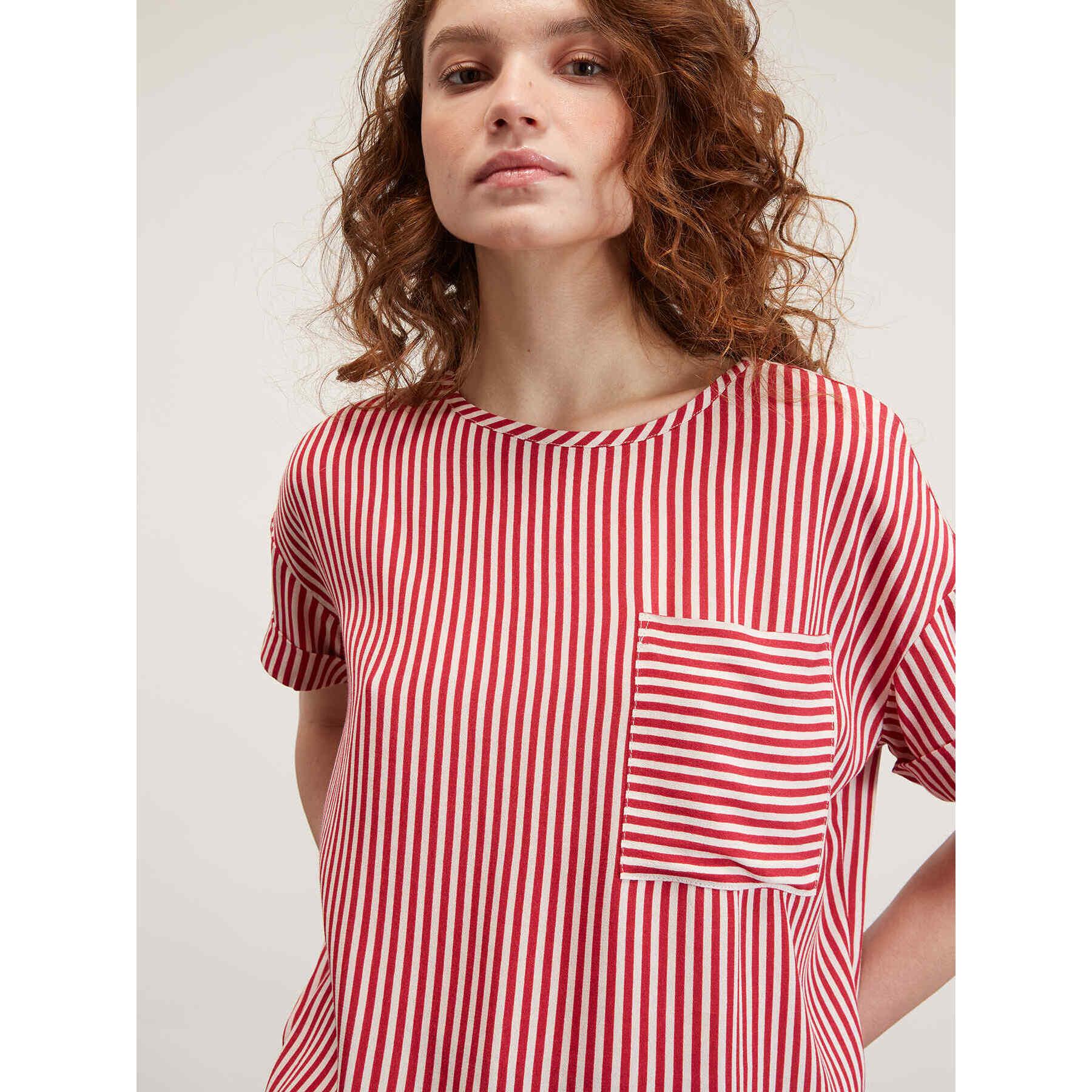 Motivi - Blusa fluida a righe - Rosso