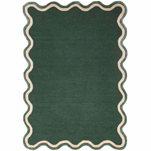 Tapis en mélange de laine à bordure festonnée RIVO