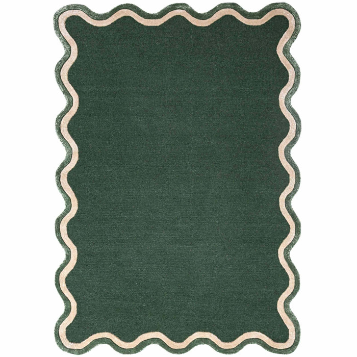 Tapis en mélange de laine à bordure festonnée RIVO