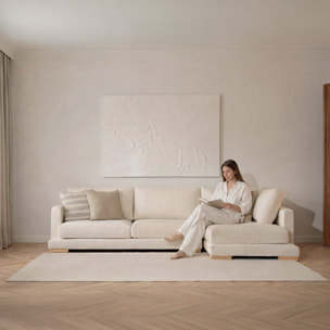 Canapé d'angle Luxor -textile,mousse pu,bois,panneau de particules-couleur beige 275 x 88 x 191 cm