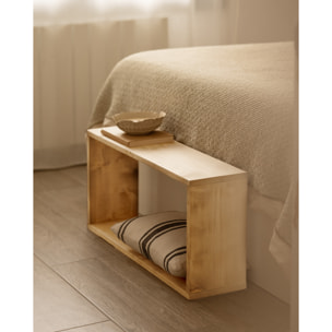 Mueble auxiliar de madera maciza en tono roble medio Alto: 38 Largo: 80 Ancho: 20