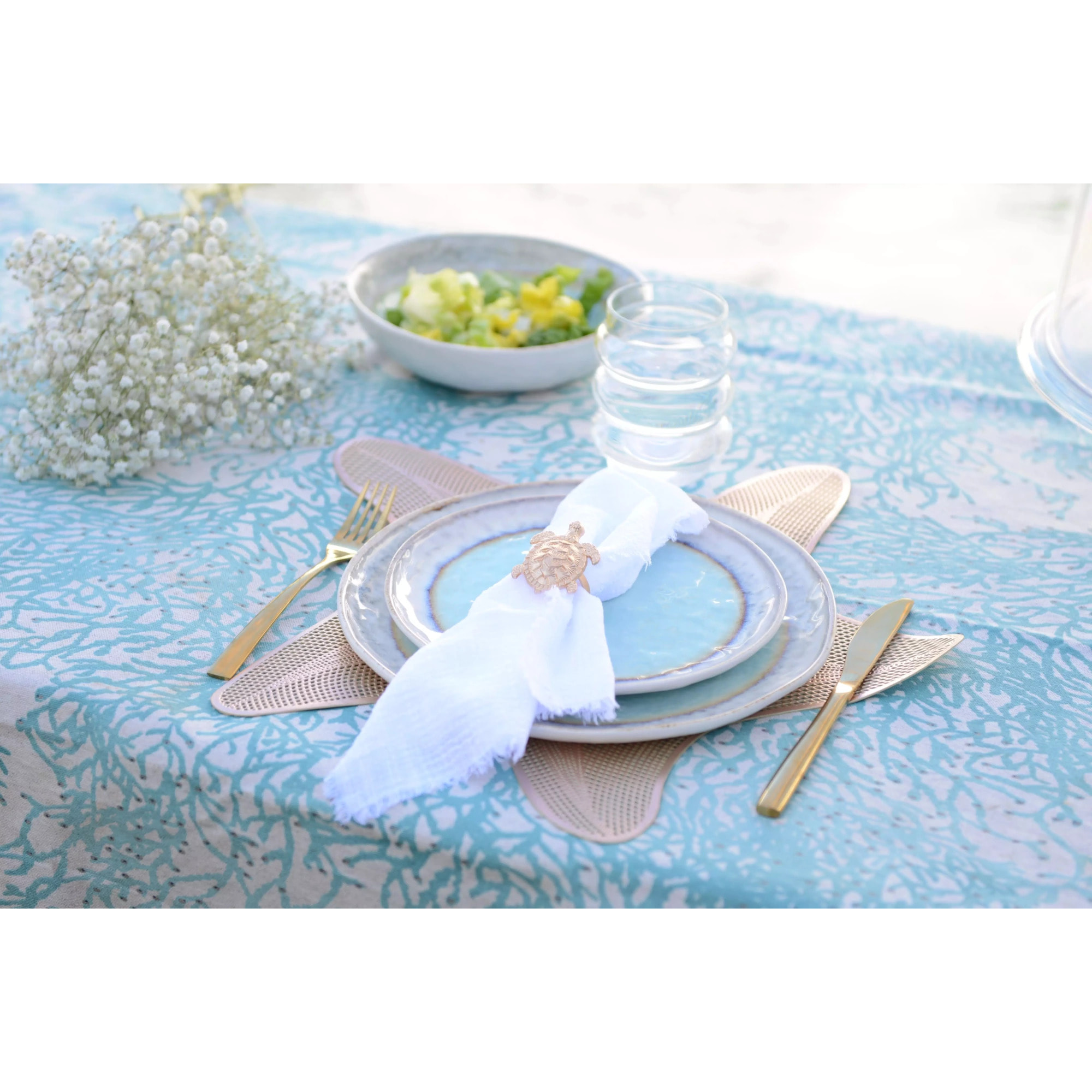 Lot de 6 Dessous d'assiette étoile de mer dorée