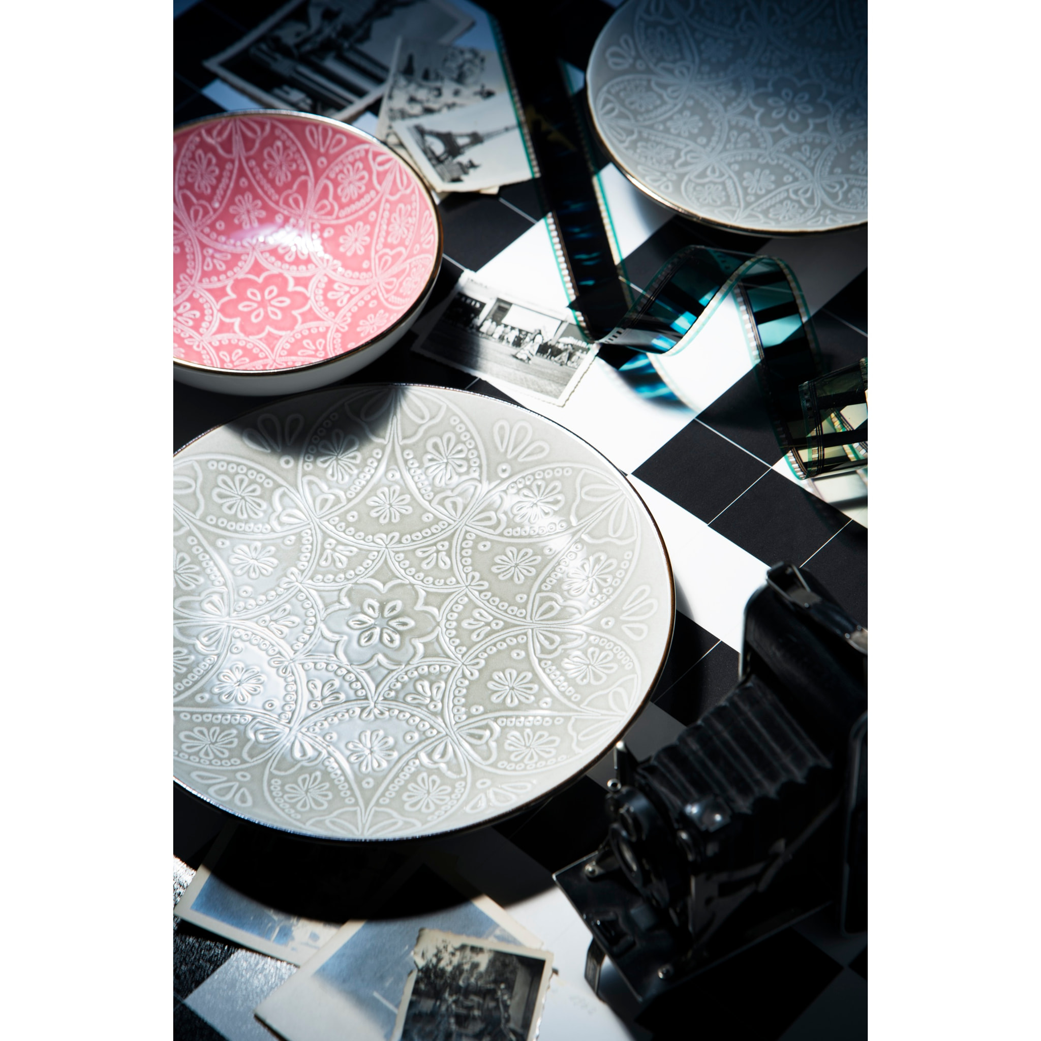 Service de table 18 pièces Excelsa – Versailles Grigio, Grès Multicolore