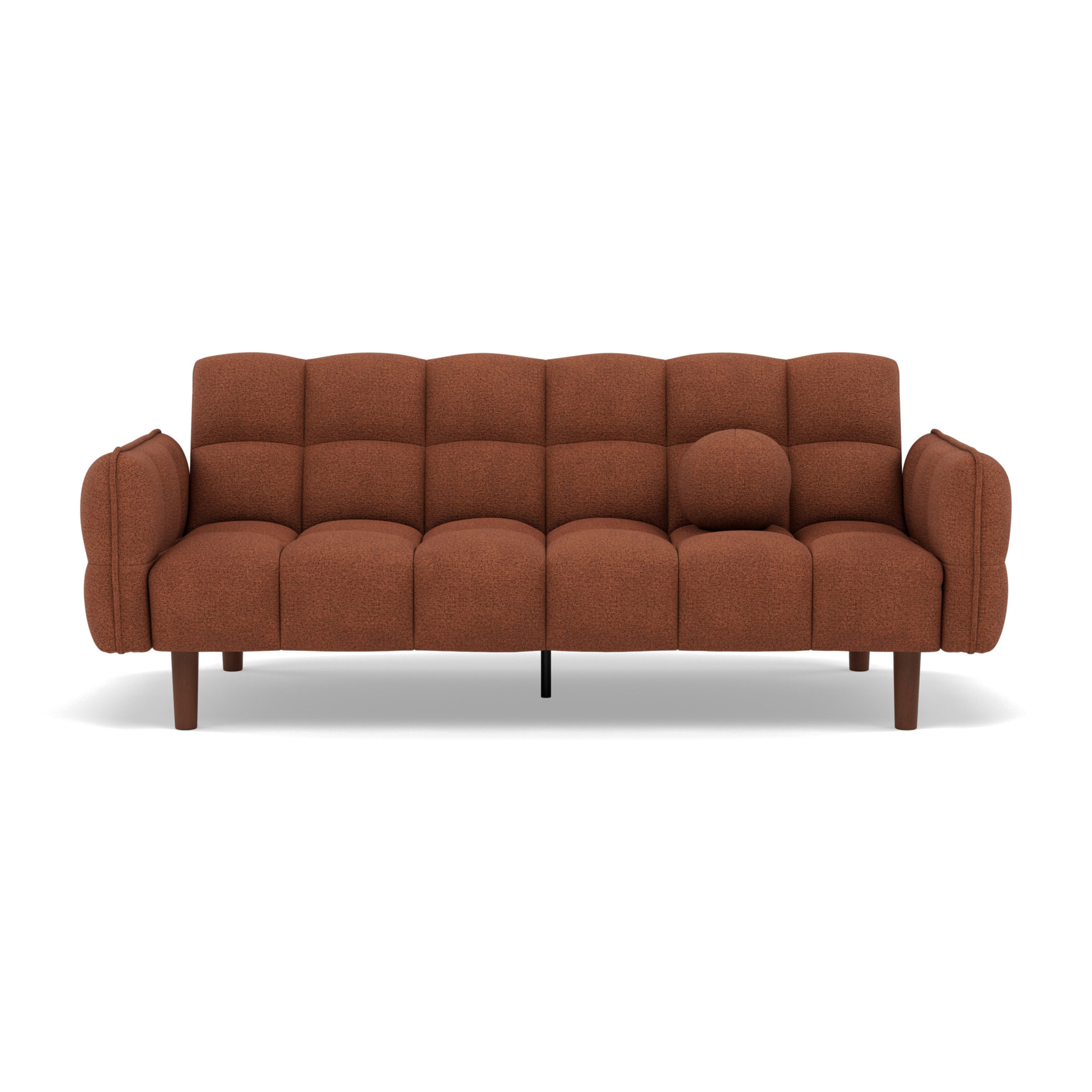 Adam - Canapé convertible clic-clac 2 places bubble en tissu texturé - Terracotta