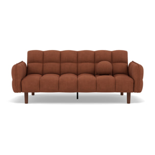 Adam - Canapé convertible clic-clac 2 places bubble en tissu texturé - Terracotta