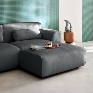 Pouf, repose-pieds pour canapé 3 places Wallas velours côtelé WALLAS