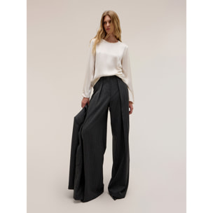 Motivi - Blusa con gemelli a perla The Tailoring Lab - Bianco