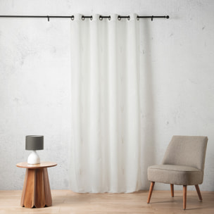 Voilage texturé motif fil coupé esprit ikat - Blanc cassé