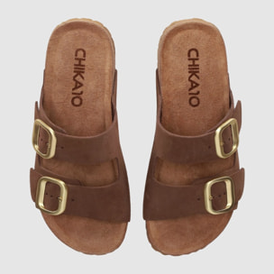 Sandalias de Serraje - Cuero - Tacón: 4 cm