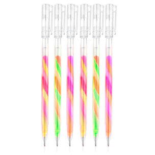 Set di 6 pennarelli gel Magic Rainbow da 1,2 mm con cappuccio