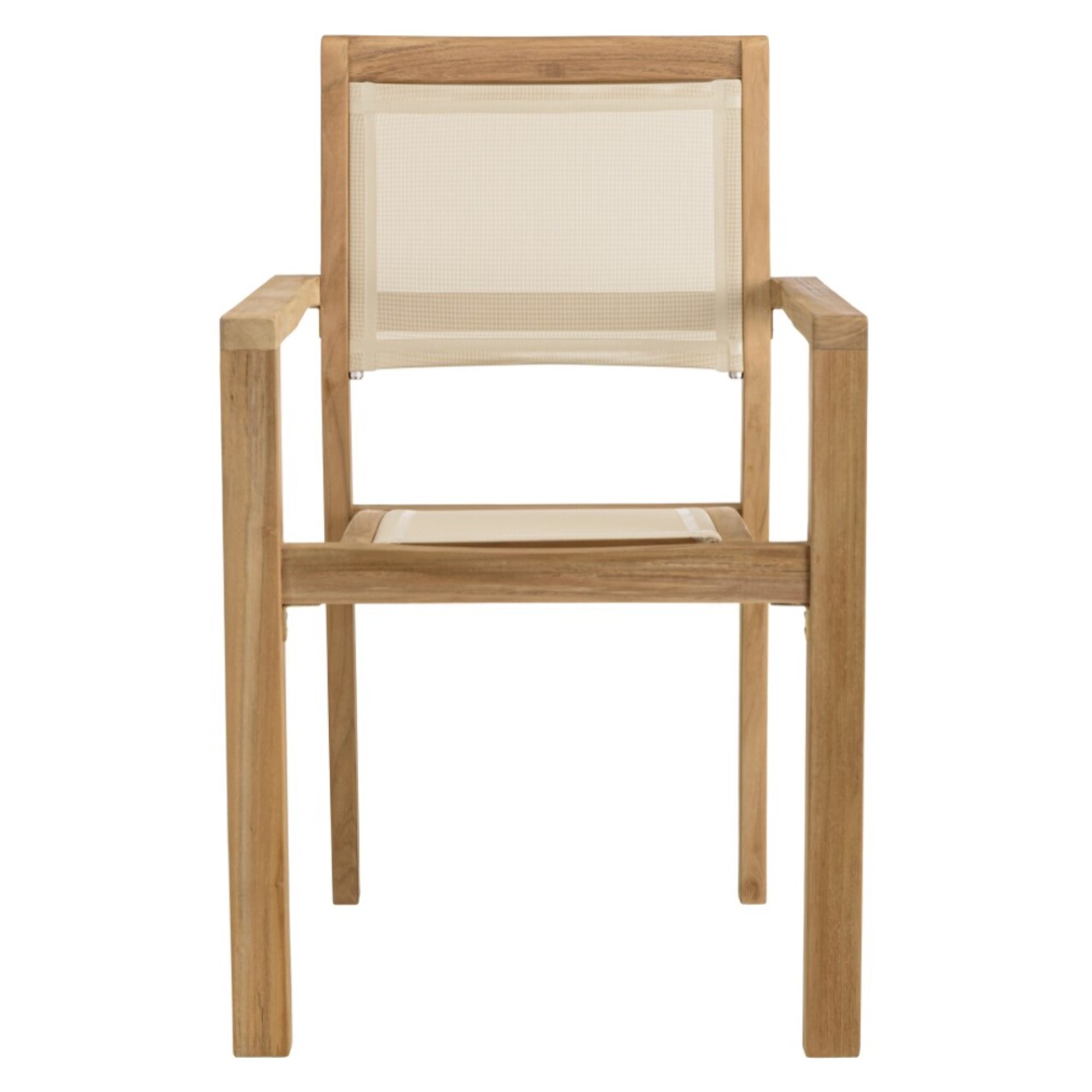 FUN - Lot de 2 fauteuils empilables textilène couleur beige