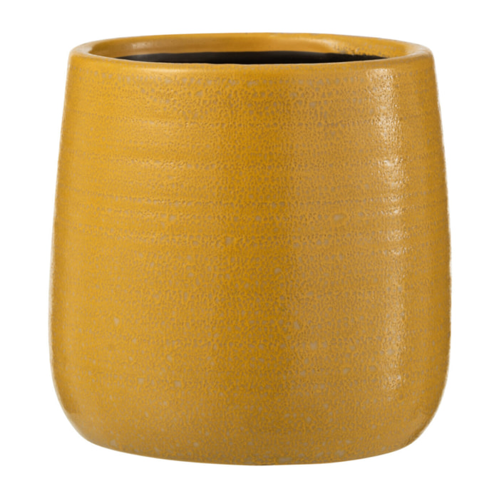 J-Line cache-pot Uni - céramique - ocre - medium - Ø 14.5 cm