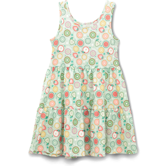 Vestido De Niña Estampado Frutas Menta