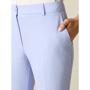 Oltre - Pantaloni cropped in tessuto crêpe - Azzurro