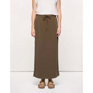 Falda Midi Caqui - Claudinasa