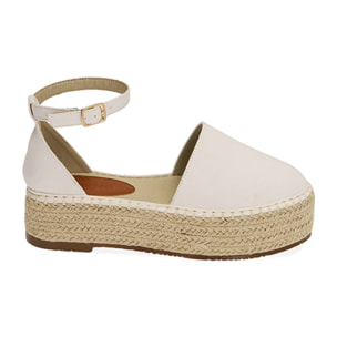 Alpargatas de lona blanca, plataforma 4,5 cm