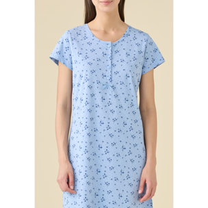 Camicia da notte donna estiva in cotone articolo flower. Noidinotte