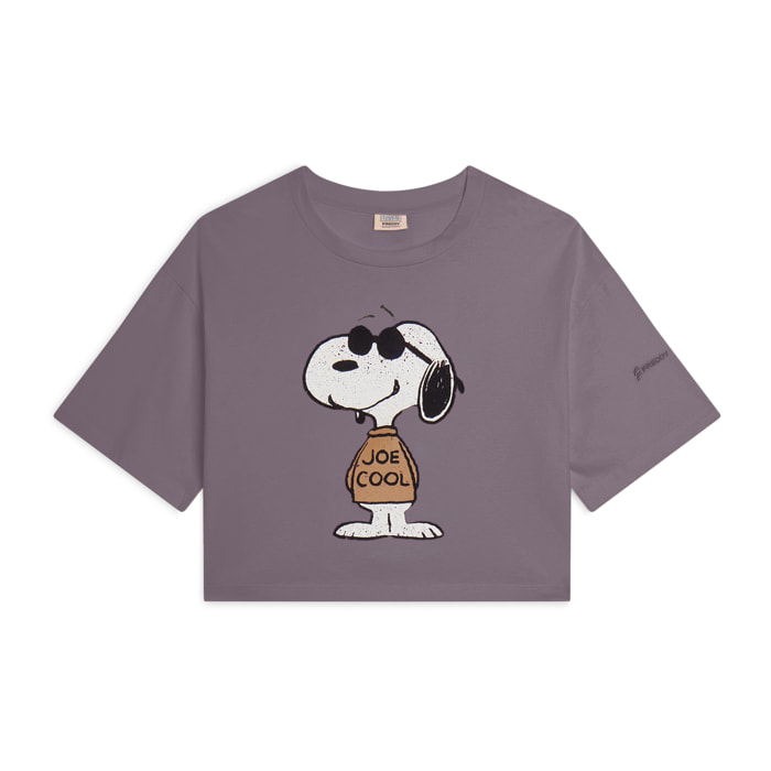 T-shirt corta comfort fit con grande stampa Snoopy