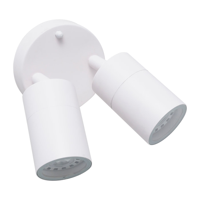 Forlight Pixa Double aplique de uso interior  doble para bombilla GU10 en color blanco