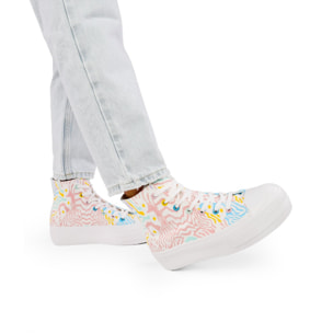 Zapatillas de tela altas multicolor con plataforma