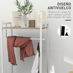 Perchero para Ropa Perchero Recibidor con 3 Cajones de Tela Barra para Colgar y Estante de Almacenamiento para Pasillo Dormitorio Sala de Estar 58,5x30x178 cm Natural