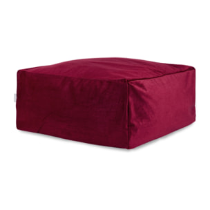 Puf de terciopelo desenfundable CORSO 50x50x25 cm rubí