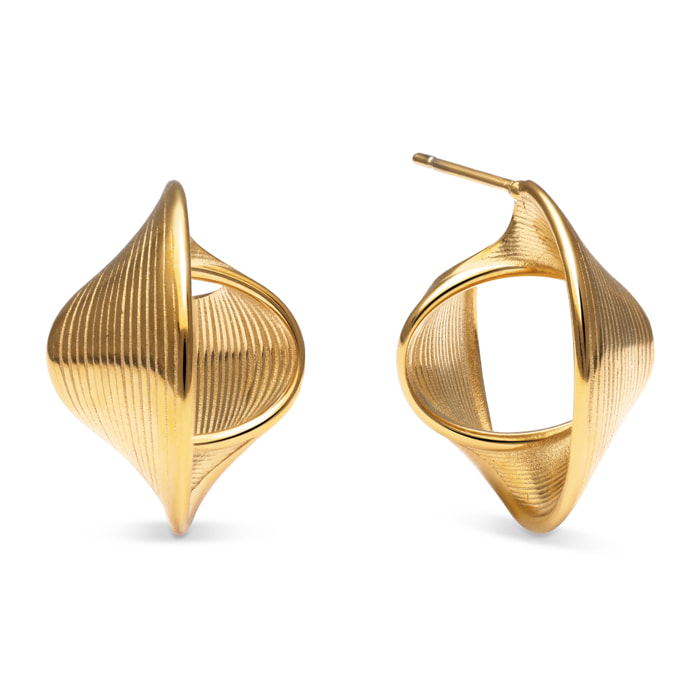 Pendientes Mini Infinito Acero Baño Oro