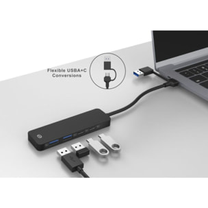 Hub USB C ESSENTIELB 4 en 1 USB C Noir  - Vr