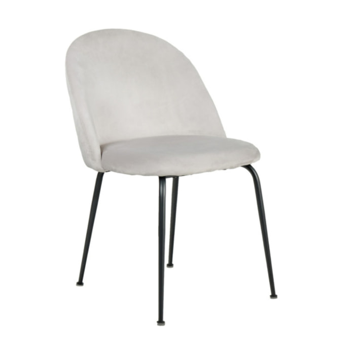 Chaise design en velours dossier capitonné - CLEA