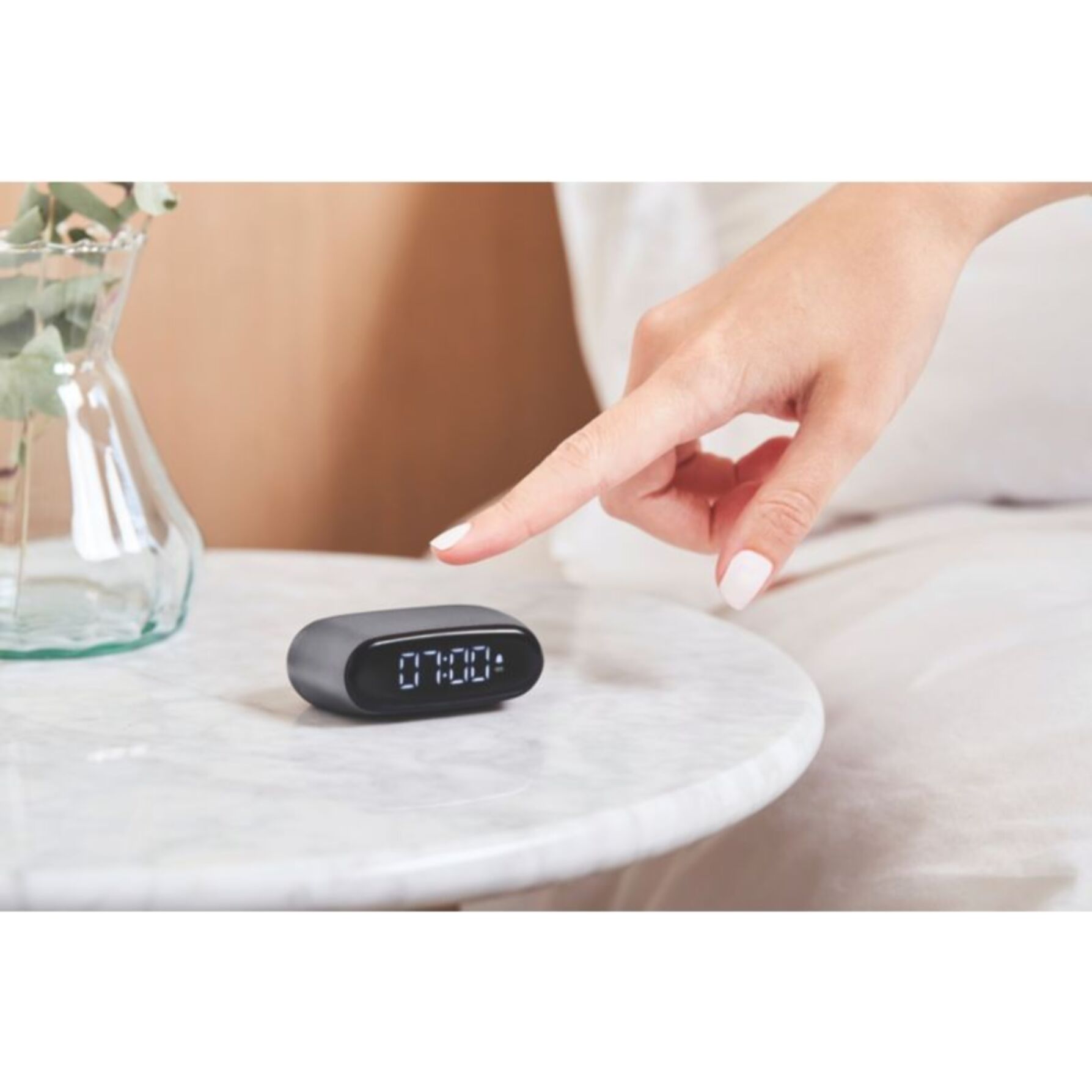 Réveil LEXON Minut ultra-compact Rechargeable Gris