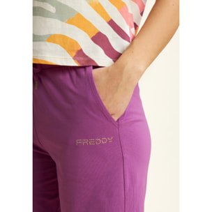 Bermuda in jersey con logo perline