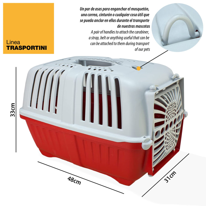 Transportín para perros de 48x31x33 cm. colores surtidos