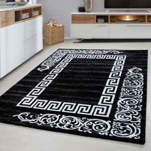 MIAMI - Tapis de salon à motif rétro noir - MIA6620NOI