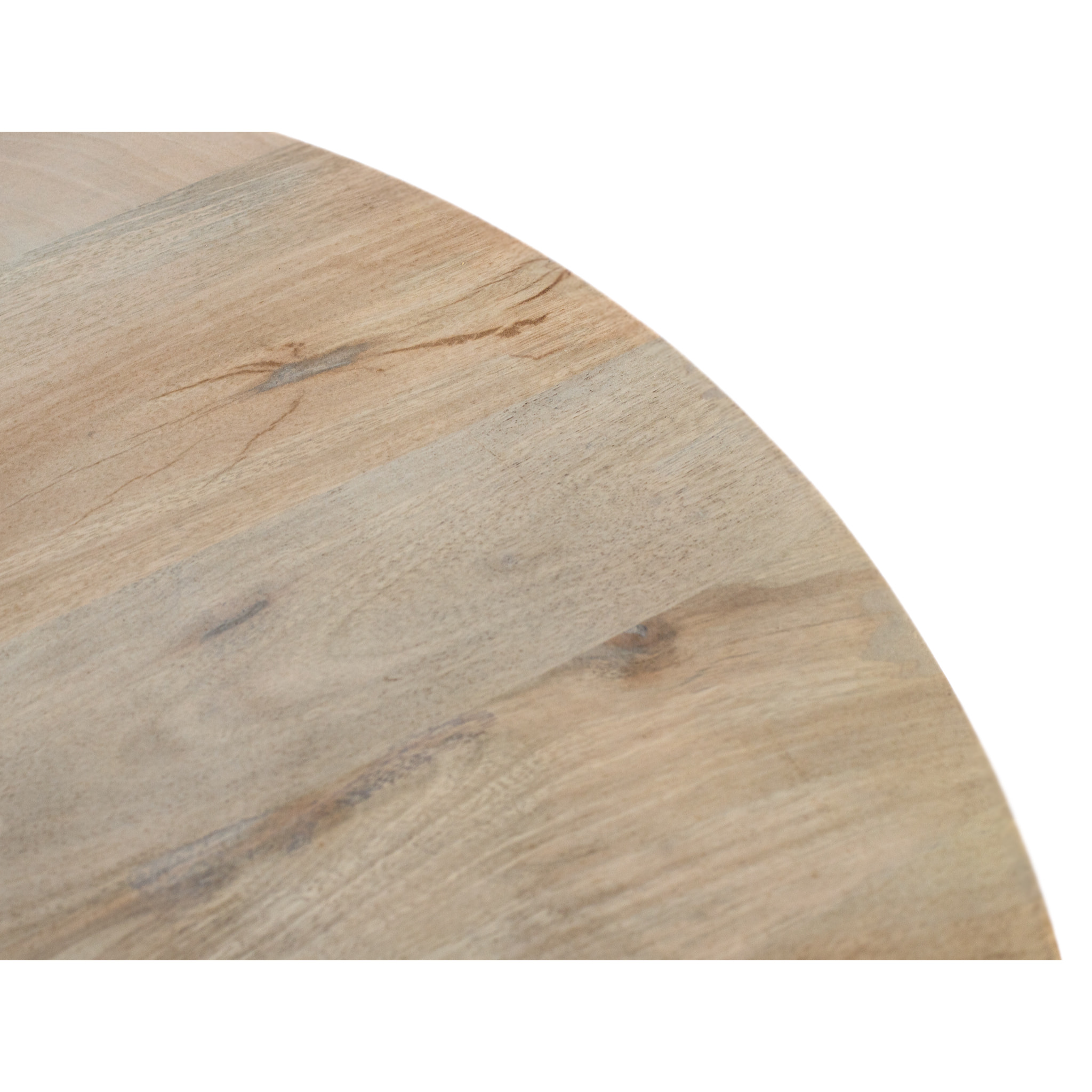 Table Basse Ronde en Bois de Manguier 90 cm Style Japandi Scandinave