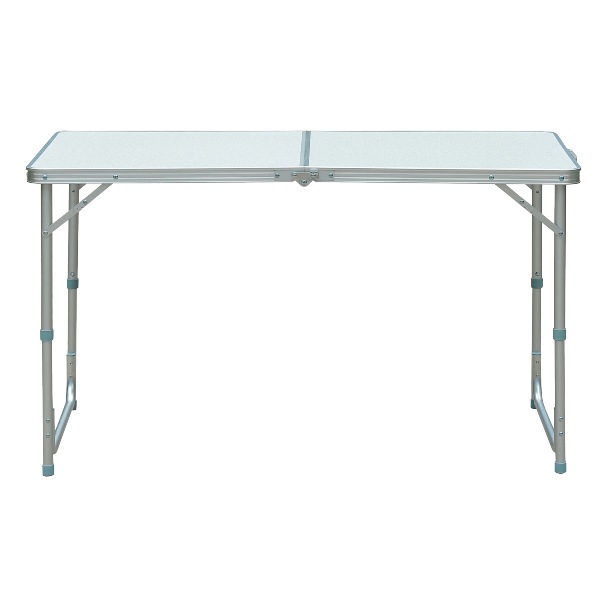 Mesa de Camping Plegable convertible en Maleta Altura Regulable para Picnic 120x60x54-70 cm con Encimera de MDF Marco de Aluminio
