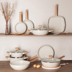 Wok de Ø28cm en aluminio forjado en color Blanco