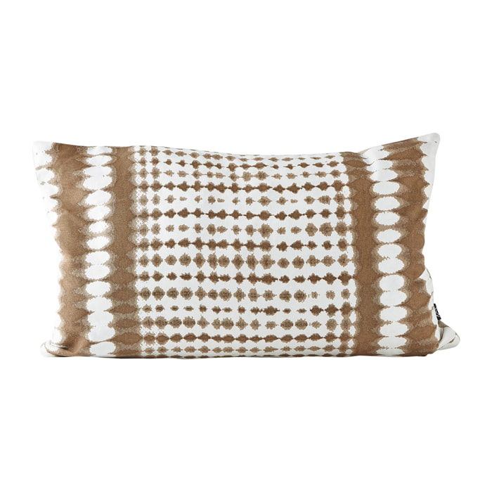 Coussin 50 x 30 cm Coton Sable/Blanc