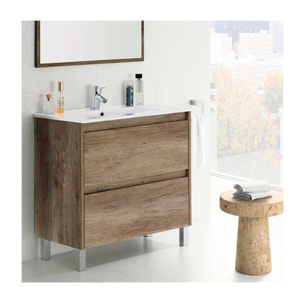 Mueble de baño con espejo Dakota 2 cajones Nordik