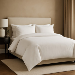 Parure de lit unie - taie 60x60 cm | 100 % coton | Blanc | Douce, respirante, naturelle