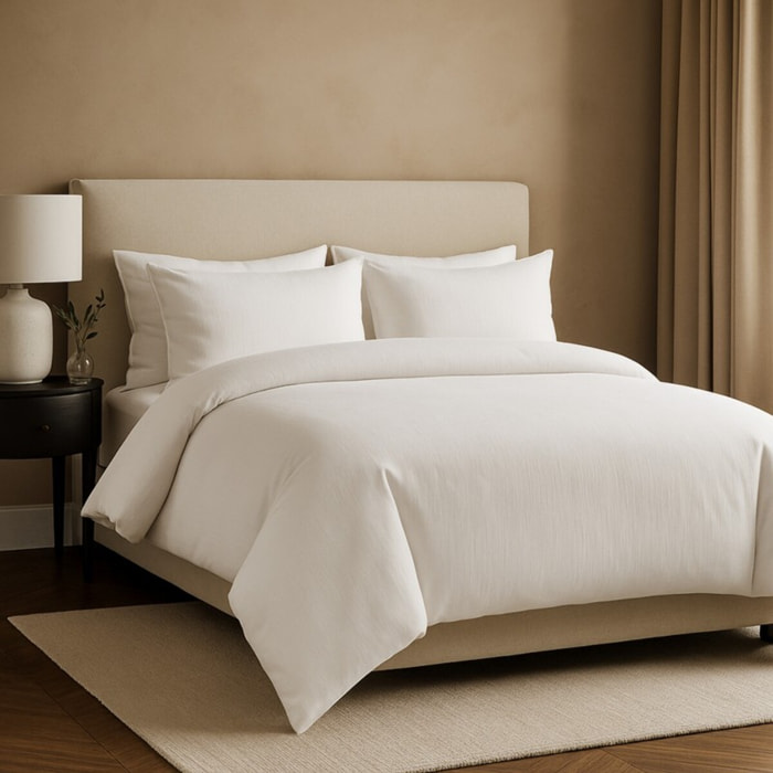 Parure de lit unie - taie 60x60 cm | 100 % coton | Blanc | Douce, respirante, naturelle