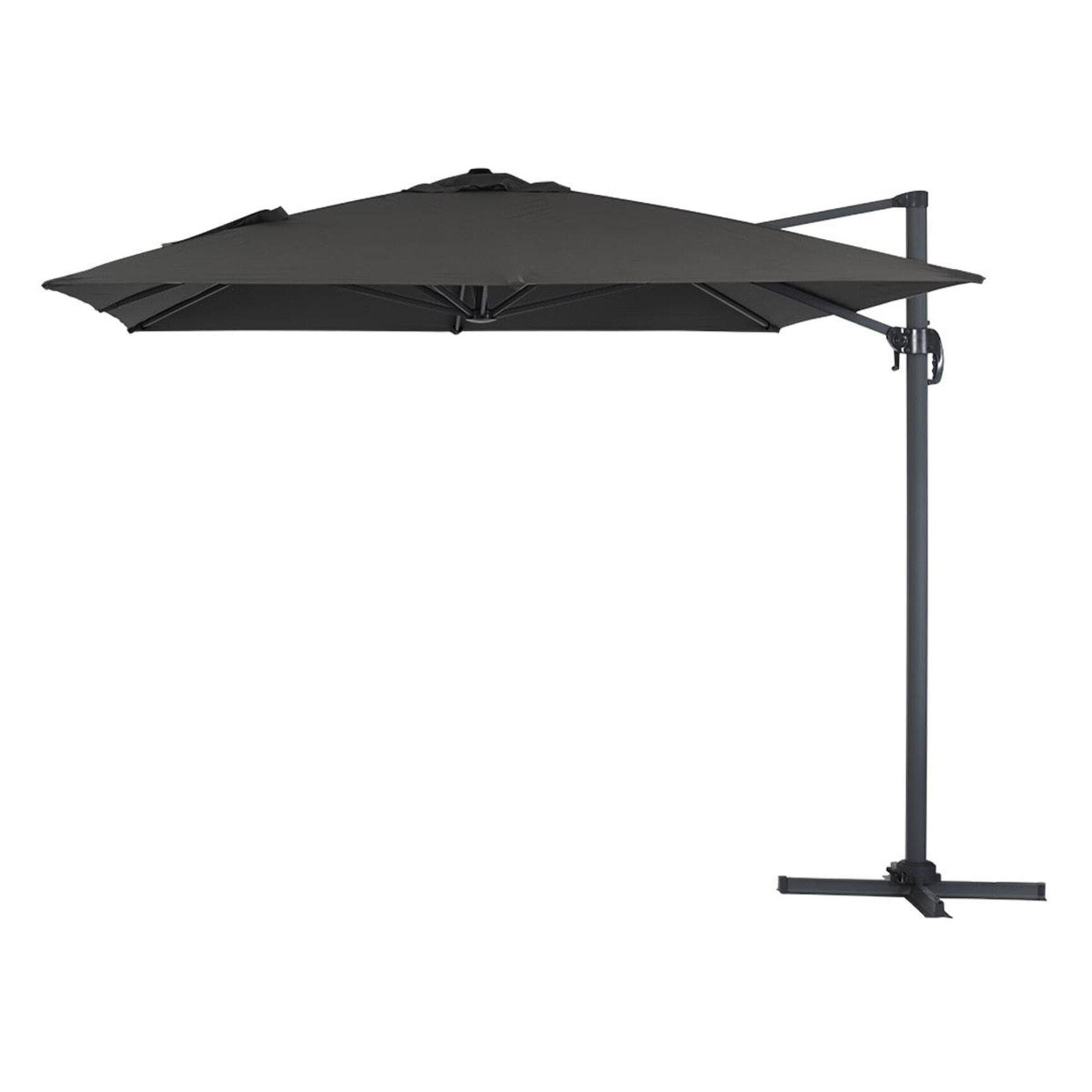 Parasol de jardin déporté en aluminium "Sun 4" - 3 x 4 m - Noir