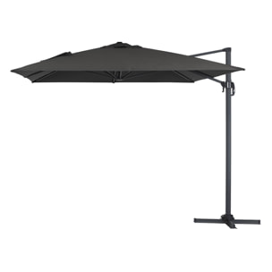 Parasol de jardin déporté en aluminium "Sun 4" - 3 x 4 m - Noir