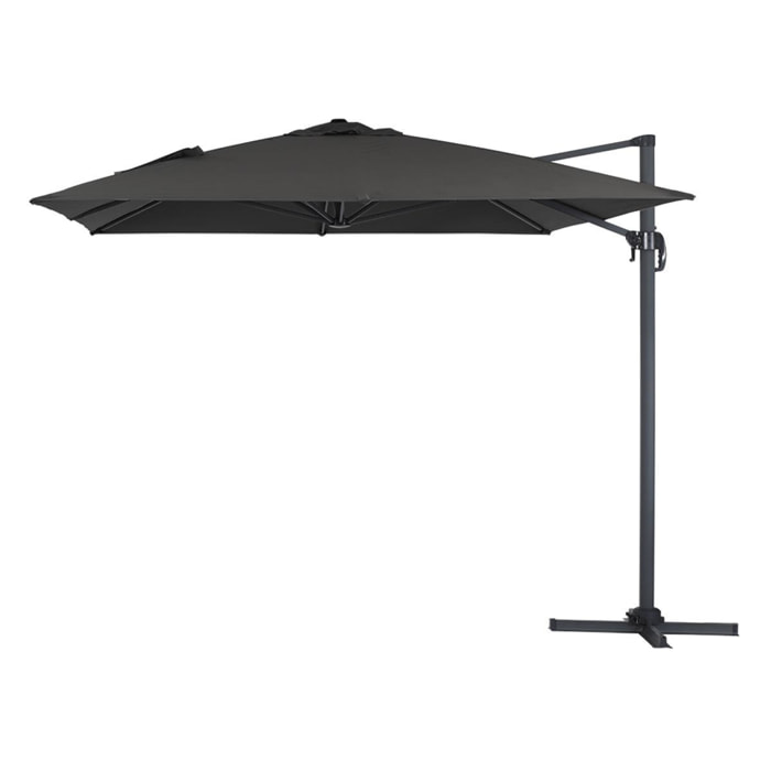 Parasol de jardin déporté en aluminium "Sun 4" - 3 x 4 m - Noir