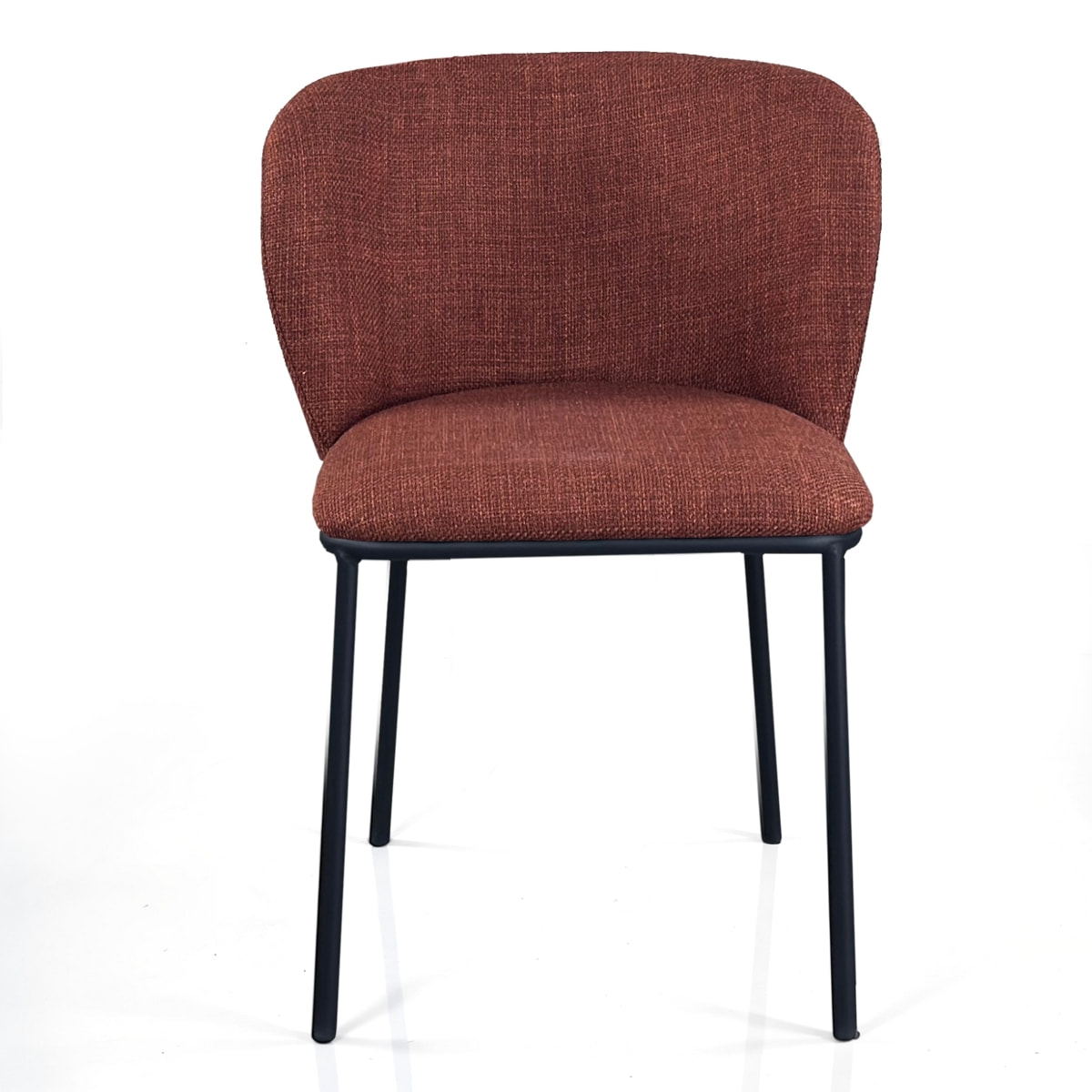 Lot de 4 chaises de salle à manger Tomasucci NENE', en tissu, rouge brique, 60 × 56 × 76 cm
