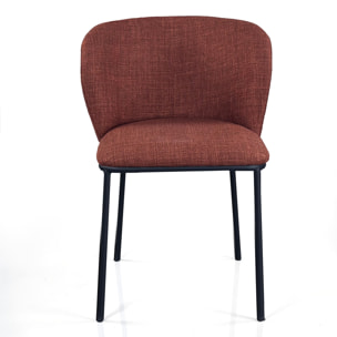 Lot de 4 chaises de salle à manger Tomasucci NENE', en tissu, rouge brique, 60 × 56 × 76 cm